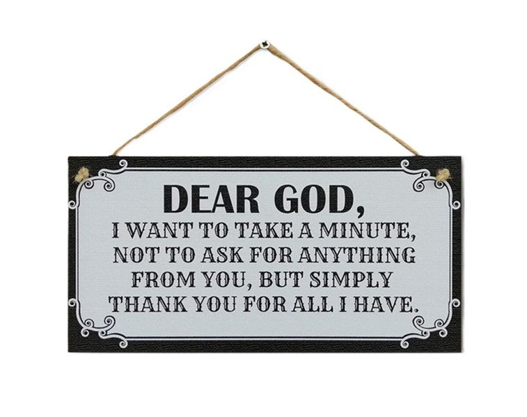 Beautiful &amp; Thoughtful Gratitude Door or Wall Sign - Dear God
