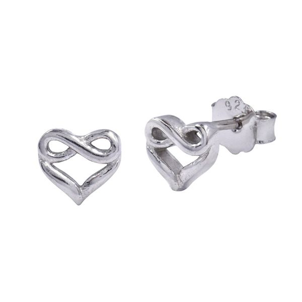 Silverbird 925 Sterling Silver Cubic Zirconia Infinity Heart Stud Earrings