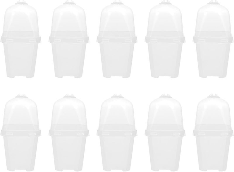 Thickened Plastic Plant Germination Cups with Lids, Nursery Growing Boxes