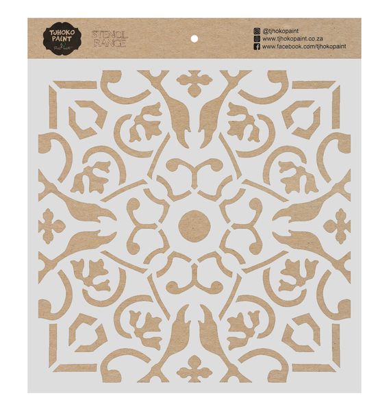 Tjhoko Paint Stencil - 15x15cm - Moroccan Tile 1