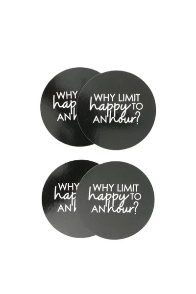 Round Script Cork Coasters - 4 Pack