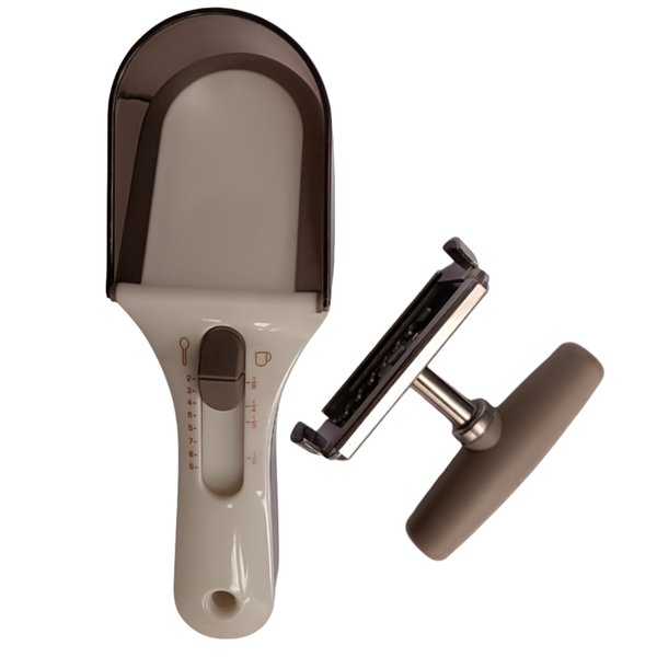 Adjustable Measuring Spoon and Easy Grip Jar Opener Kitchen Assistant Combo
