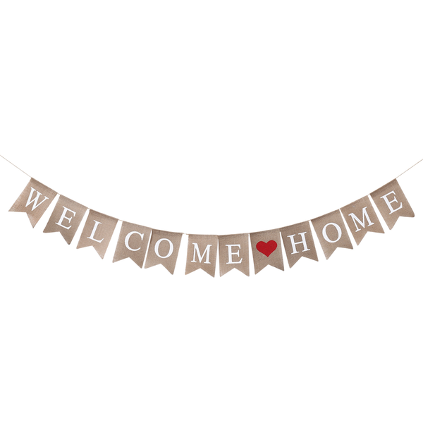 Welcome Home Banner Burlap Sign Party Buntings For Welcome Party