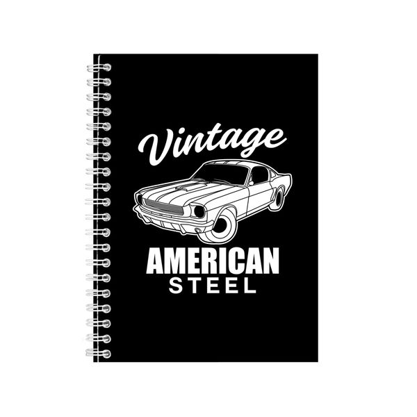 Vintage American Steel Notebook Car Gift Idea A5 notes 125