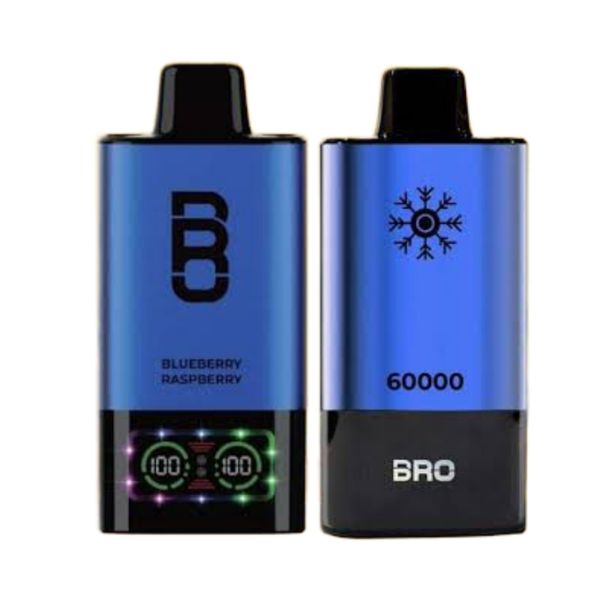 Bro Vapes Hookah DTL 40000 Puffs 50mg - Blueberry Raspberry (Pack of 2)