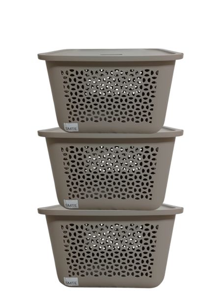 SMTE - 20L Storage Basket Brown - Set of 3