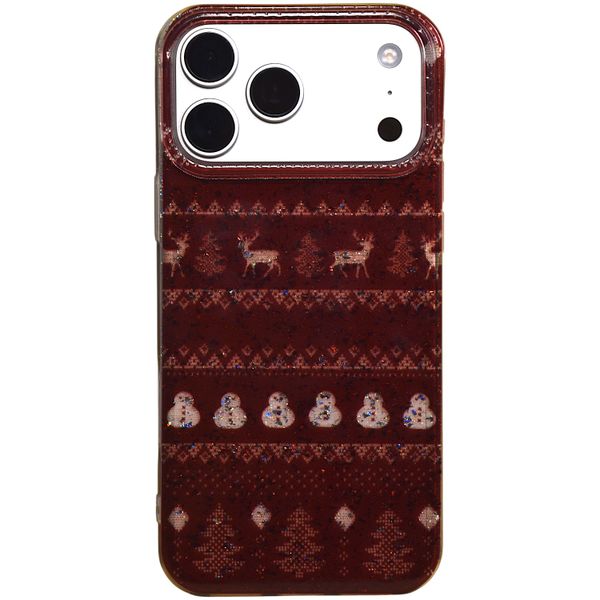 Festive Glitter Christmas Phone Case - Compatible With 17 Pro - Rich Red