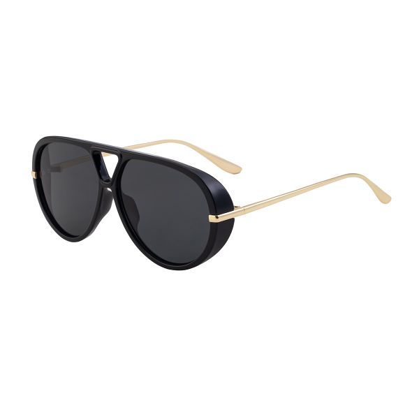 Retro Oversized Round Sunglasses - 100% UV Protection, Lightweight