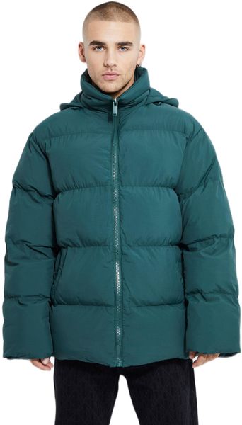 Oversized Soft Hooded Puffer - Forest