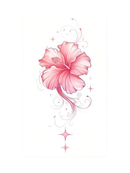 1 Piece - Floral Art Design Temporary Tattoo - Red