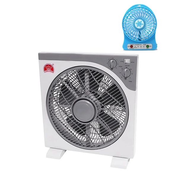 12 inch 3 Speed Desk Fan Electric Fan Box Fan with Mini Fan Combo