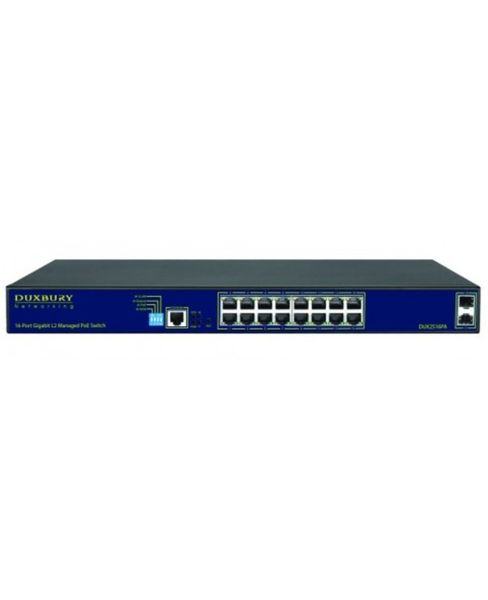 Duxbury AI 16 Port Layer 2 Managed Gbe PoE+ Switch