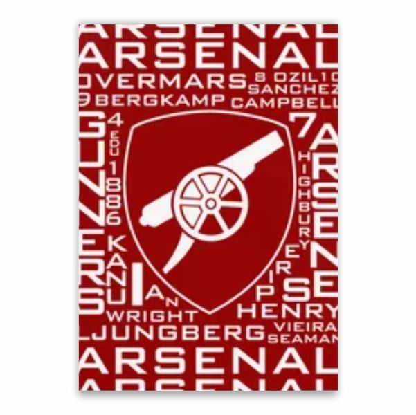 The Gunners Crest With Player Names Poster - A1