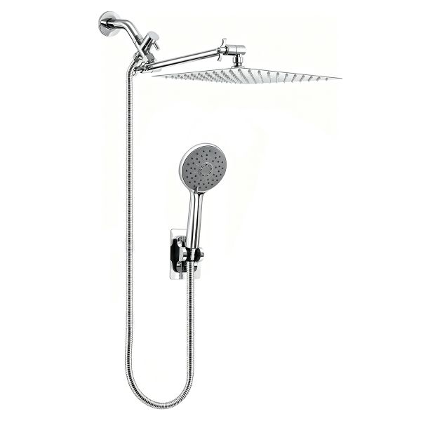 25cm Luxury Stainless Steel Shower Set with Handheld &amp; Square Head