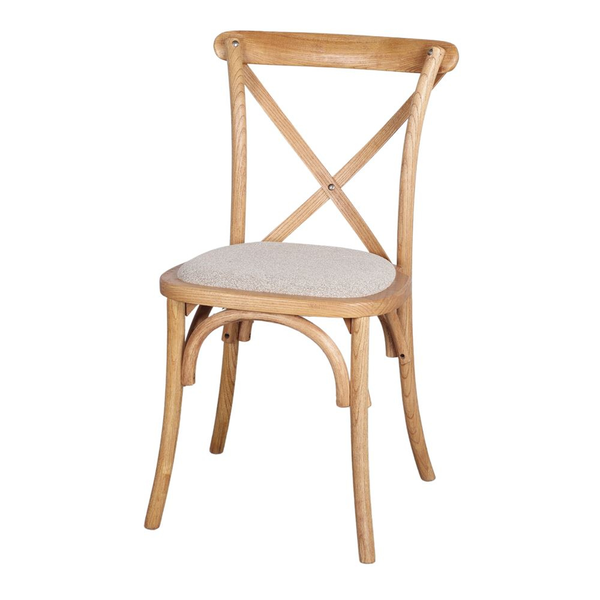 Contemporary Metal Cross Back Chairs With Ratten Padded Seat