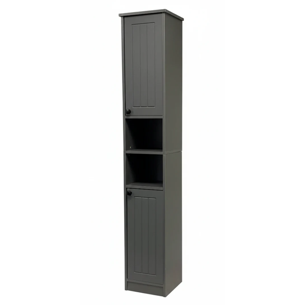 Novara Slim Storage Cabinet - Grey - Fine Living