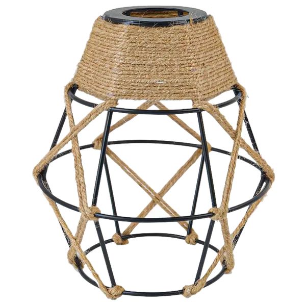 Decor Lightweight Metal Lamp Shade With Woven Rope - 17cm