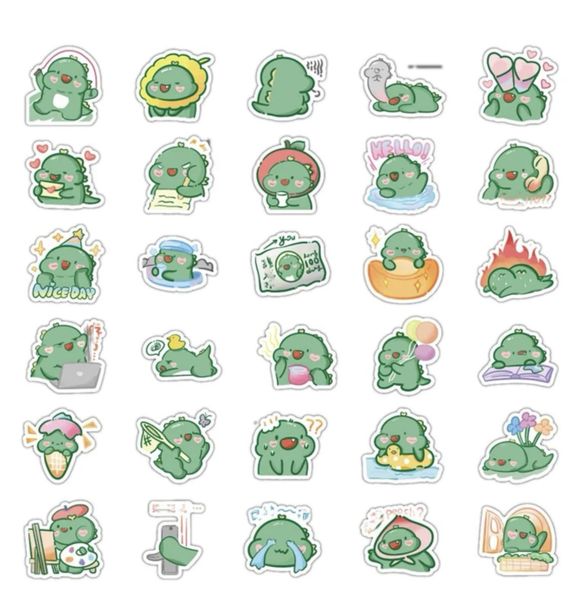 60 Pieces Cartoon Stickers Green