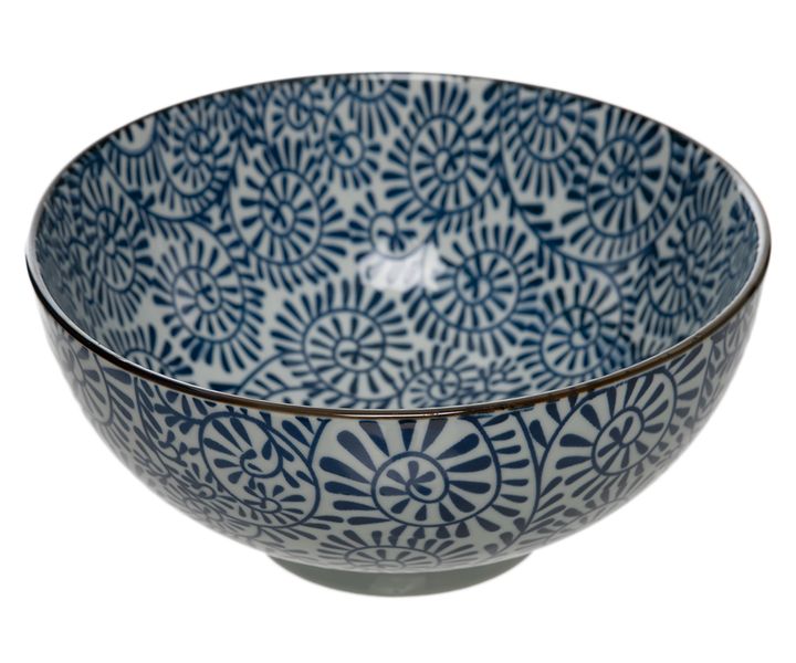 George &amp; Mason - Blue Flower Printed Ceramic Bowl - 20cm