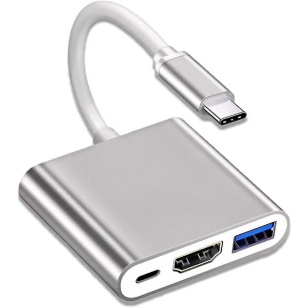 3-in-1 USB-C to HDMI Hubs High-Speed Data Transfer HDMI Adapter