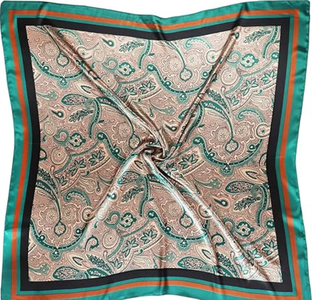 Silk Like Head Scarf for Women Satin Printed Bandana for Hair Wrapping