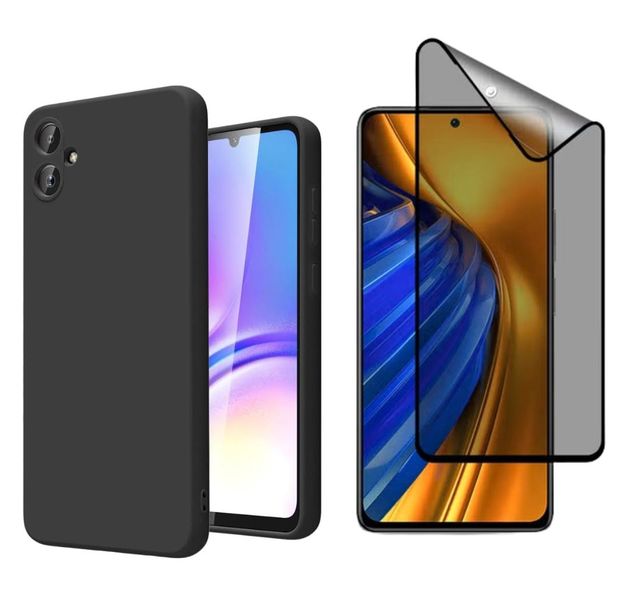 Silicone Cover + Matte Privacy Glass Compatible With Samsung Galaxy A07