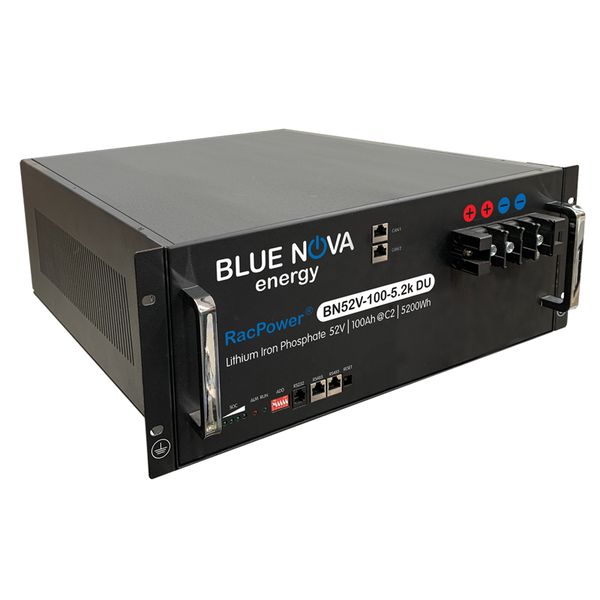 Blue Nova Energy Lithium Iron 52V RacPower Battery 100Ah 5.2k Daily Use