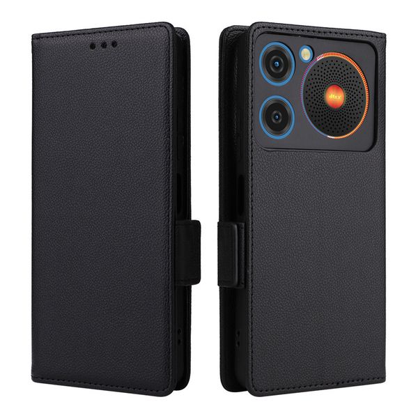 Buckle Lychee Patterned Leather Case Compatible With Huawei Nova Y70 Plus