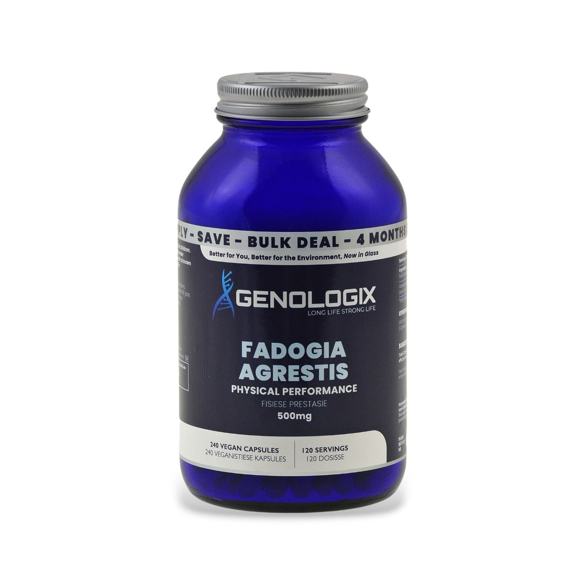 Genologix - Fadogia Agrestis 500mg Bulk (120 Servings x 240 Capsules)