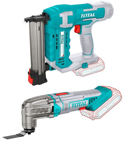 Total Tools 20V Lithium-Ion Cordless Brad Nailer and Multi Tool Combo Kit