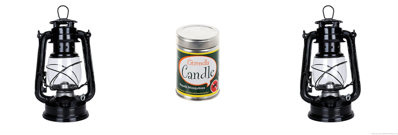 Lanterns and Citronella Candle Combo - 24 &amp; 28cm