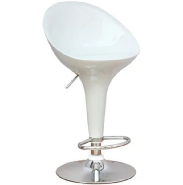 High-Back Glossy Barstool - White