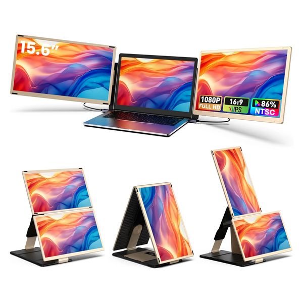 HiveTec 15.6" Triple Monitor Extender-All-New Detachable Design