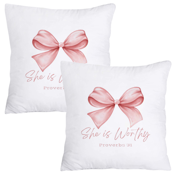 Scatter Cushion Cover Set - She is Wothy (Proverbs 31)
