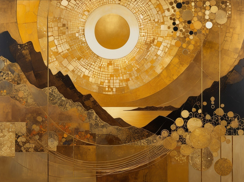 Modern Canvas Wall Art Home Decor - Geometric Gold