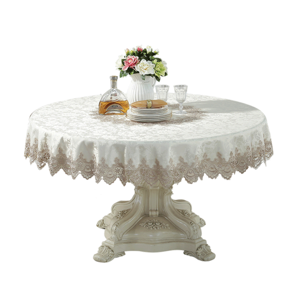 Style Round Tablecloth Elegant Crown Table Cover