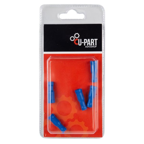 U-Part Terminal Blue Fully Insulated Female Rec - 1.5mm-2mm Bulk Pack of 15