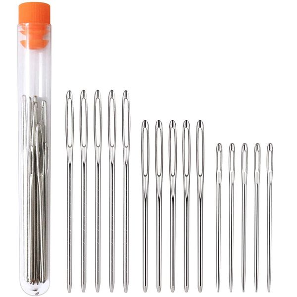 Darning Needle Big Eye Sewing in Transparent Tube