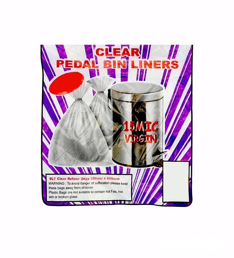 Clear Pedal Bin Liners 15 micron (80 Bags) Buy Online in South