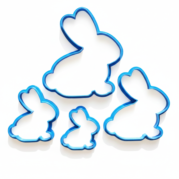 4-Piece Easter Bunny Silhouette Cookie Cutter Set - 10cm, 8cm, 6cm &amp; 4.5cm