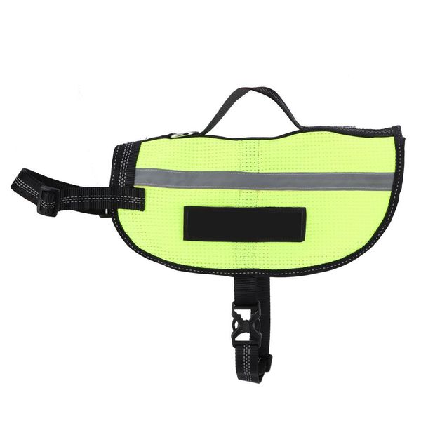 Adjustable Reflective Pet Vest with D-Ring for Dogs Cats Yellow Size S