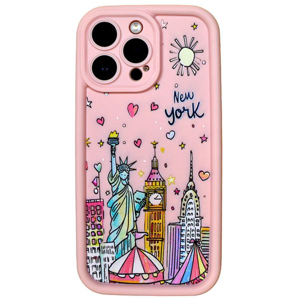 Pink - Phone Case with New York City - Iphone 14 Pro Max