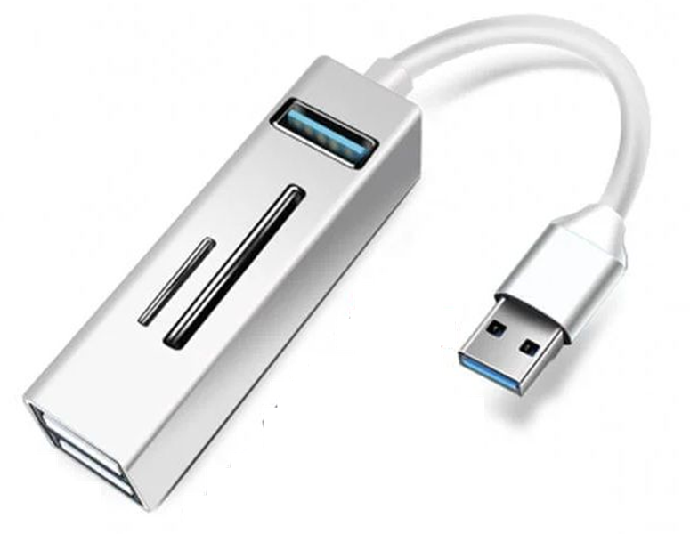Q-HU803 5-in-1 USB 3.0 Hub: 3×USB, SD &amp; TF Card Readers, 5Gbps Speed
