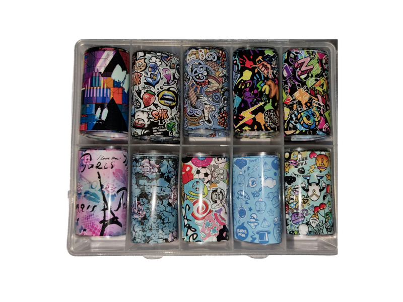Nail Art Foil Transfer Sticker - Graffiti Art