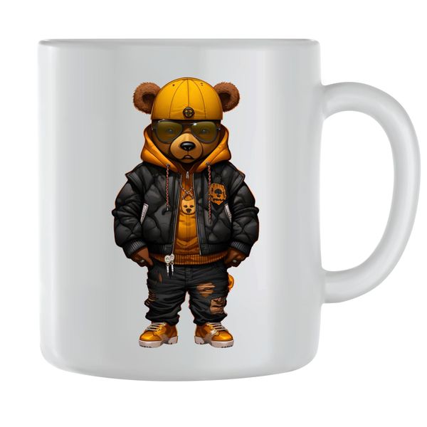 Yellow Coffee Mugs for Men Women Hip Hop Bear Lovers Graphic Cups Gift 191