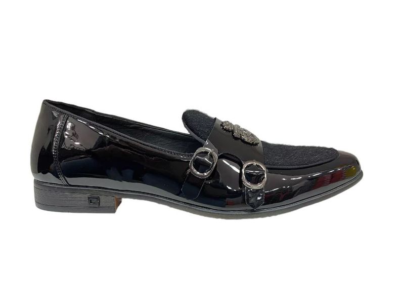 Mazerata Villani 3 Pat/Fur Black Men's Loafers - Limited Edition Collection