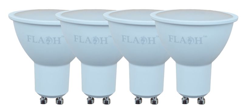 Flash Gu10 4W SMD LED Light Bulb Frosted Lens 300lm - 4 Pack
