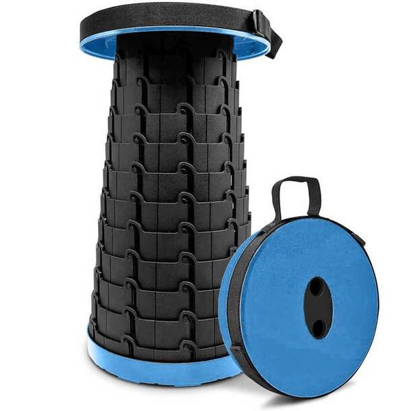 DW Outdoor Portable Foldable Stool Seat for Camping, Fishing, Hiking Blue