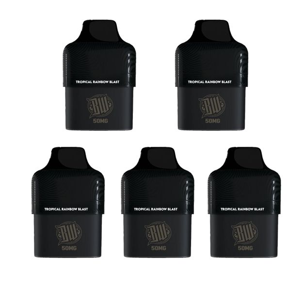 Bewolk 6000 Puff Disposable Vape Pod Tropical Rainbow Blast 5 Pack