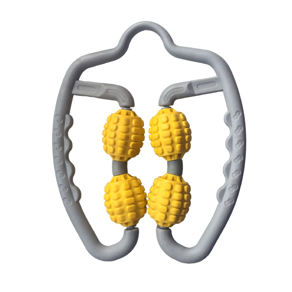 Multi-Functional 4 Wheels 360-Degree Muscle Massage Foam Roller Tool - Yellow